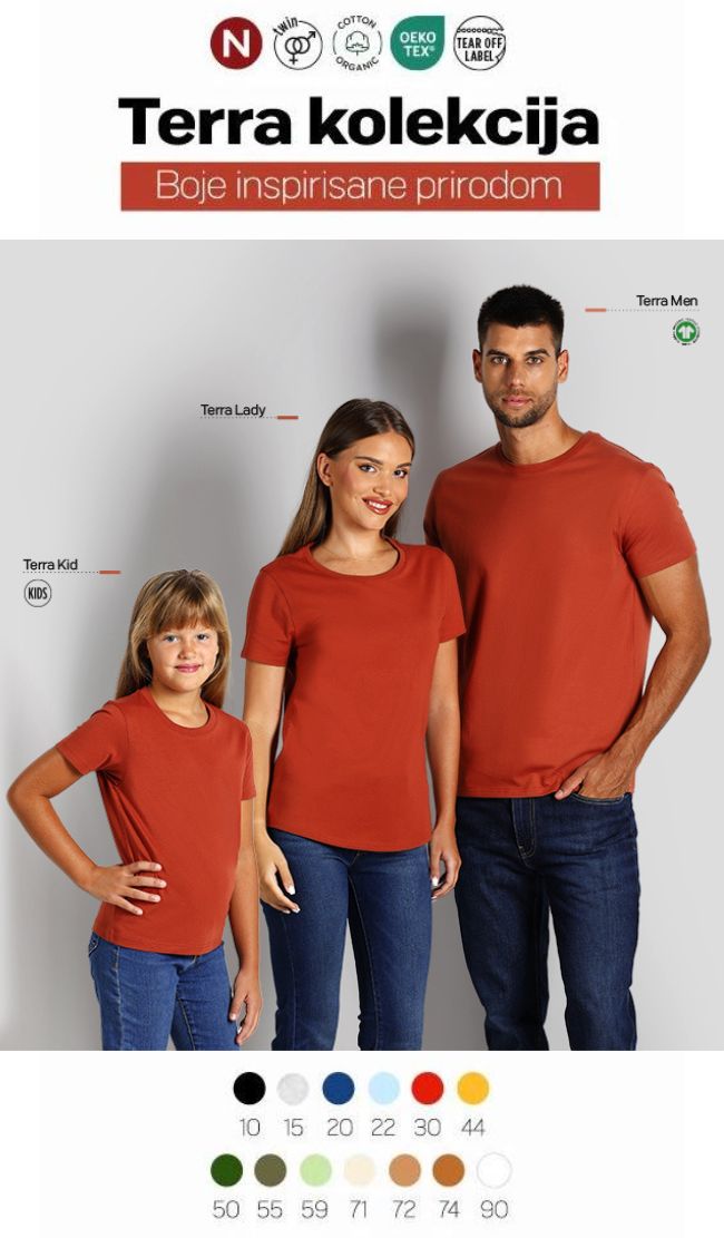 TERRA KOLEKCIJA MAJICA – organski pamuk i boje prirode
