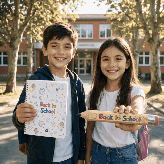 Back to school basic set sveska i olovka sa stampom impress